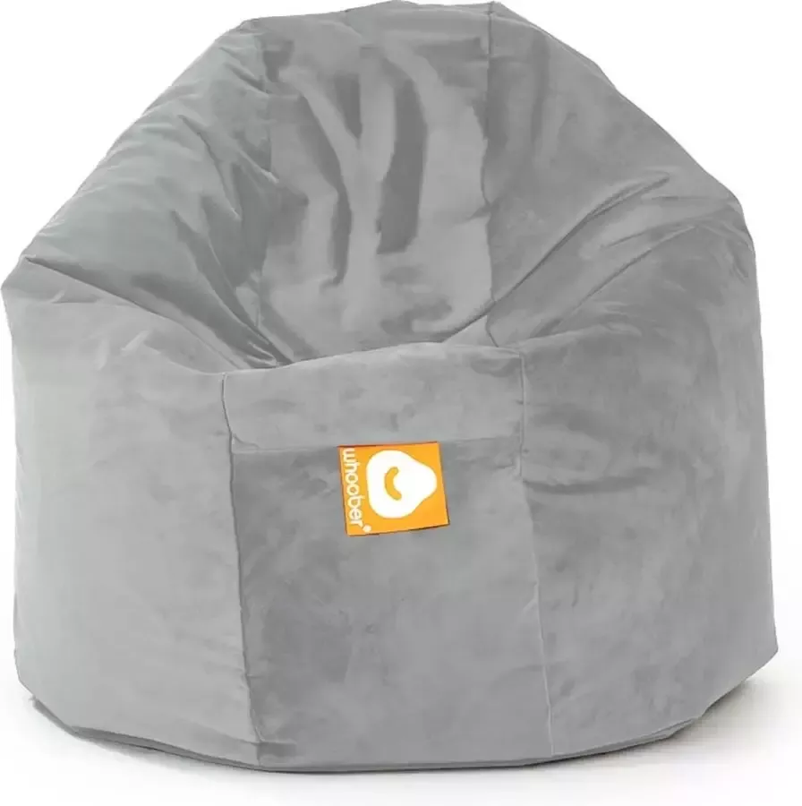 Whoober ronde zitzak Ibiza M velvet grijs Wasbaar Zacht en comfortabel