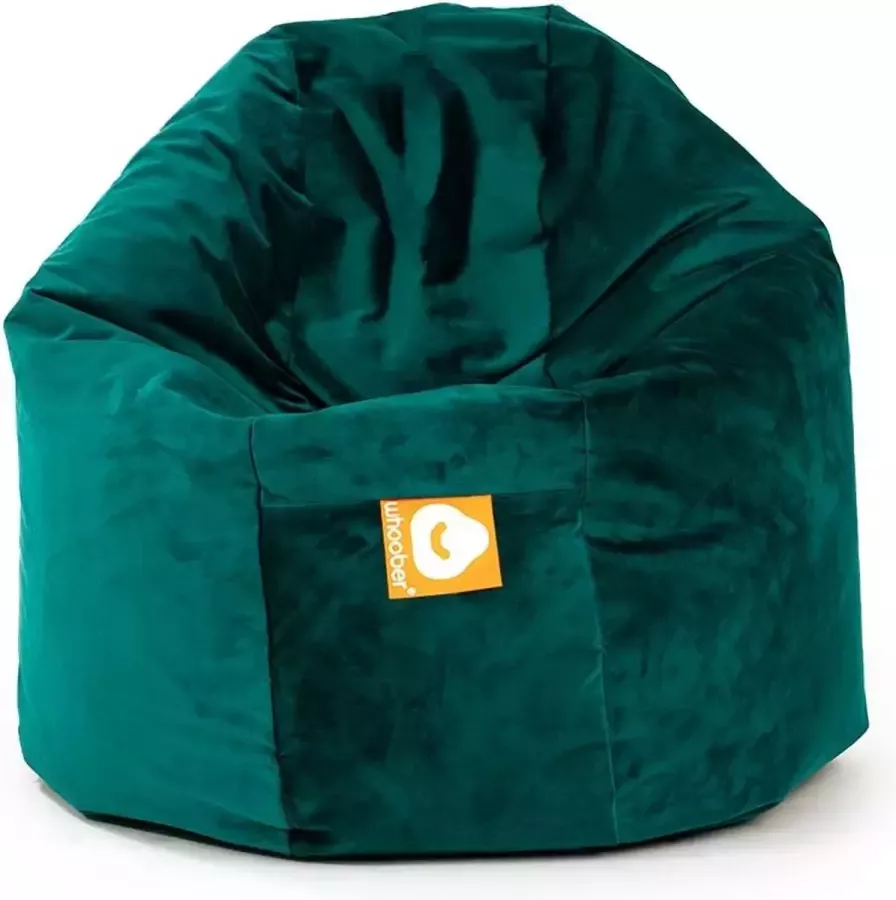 Whoober ronde zitzak Ibiza M velvet petrol Wasbaar Zacht en comfortabel