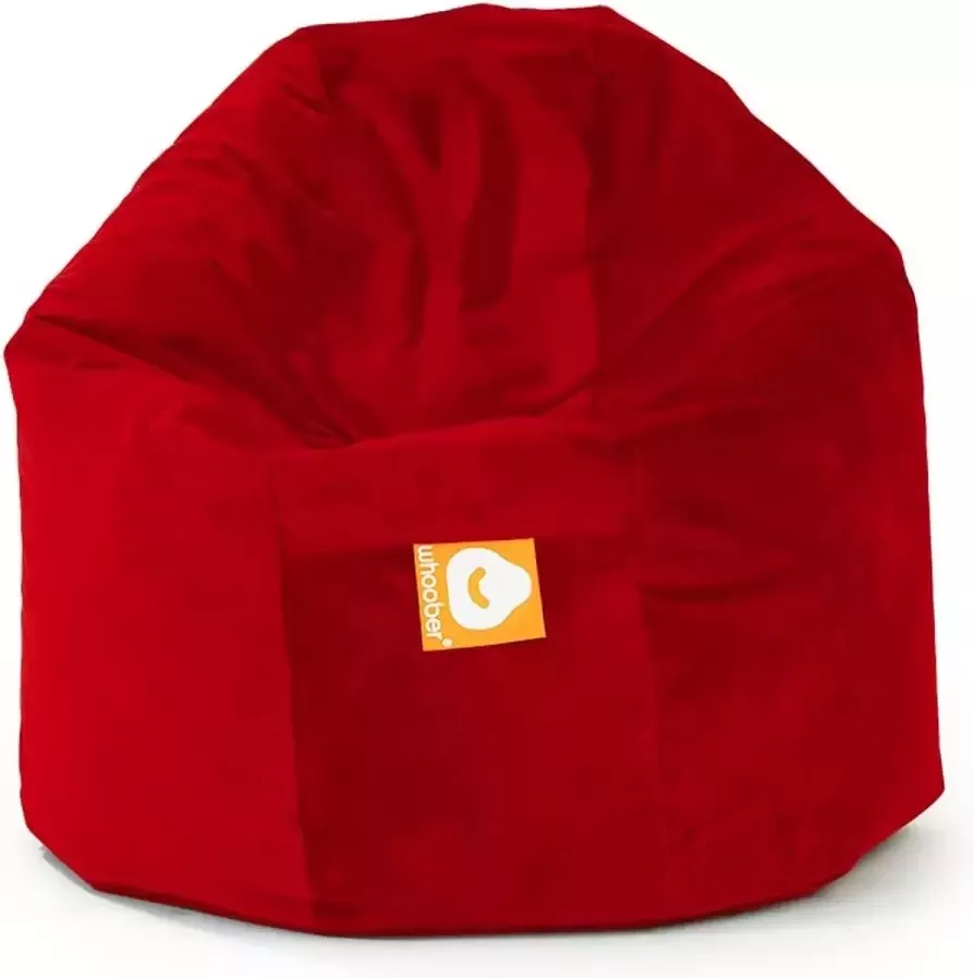 Whoober ronde zitzak Ibiza M velvet rood Wasbaar Zacht en comfortabel