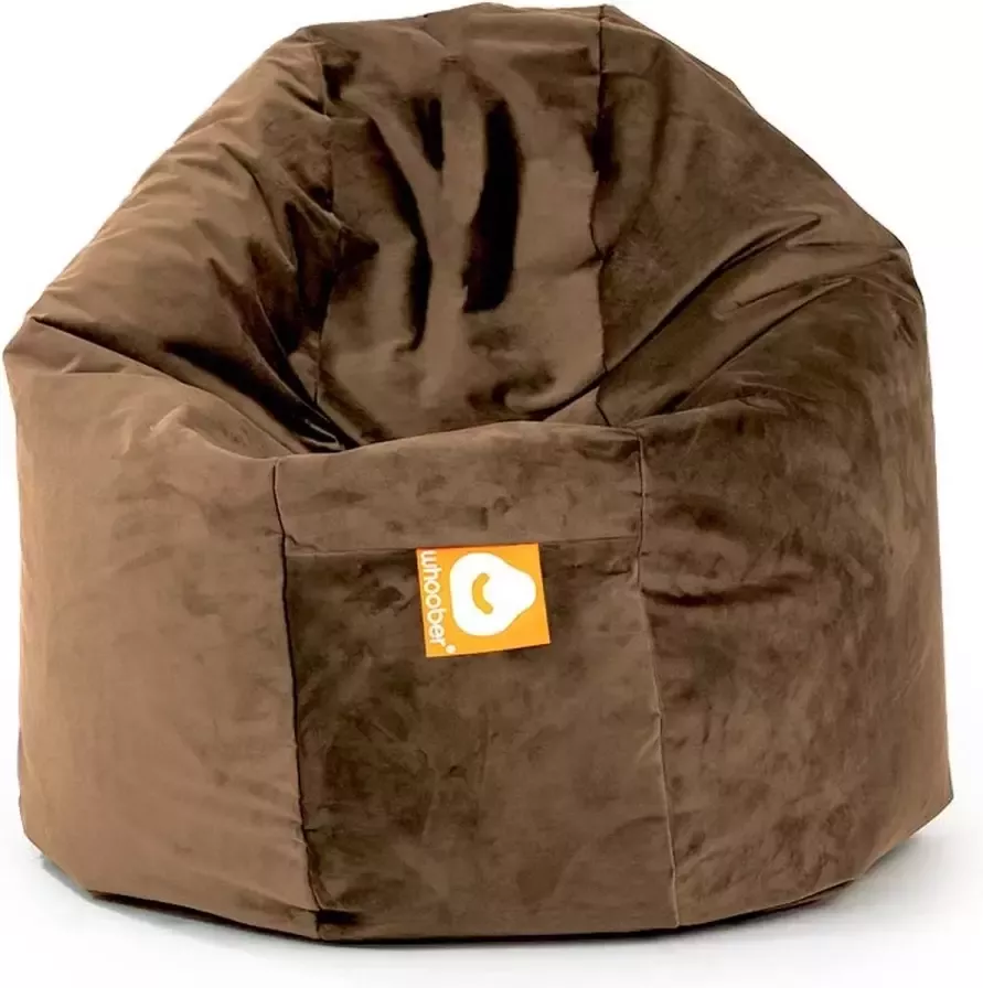 Whoober ronde zitzak Ibiza M velvet taupe Wasbaar Zacht en comfortabel