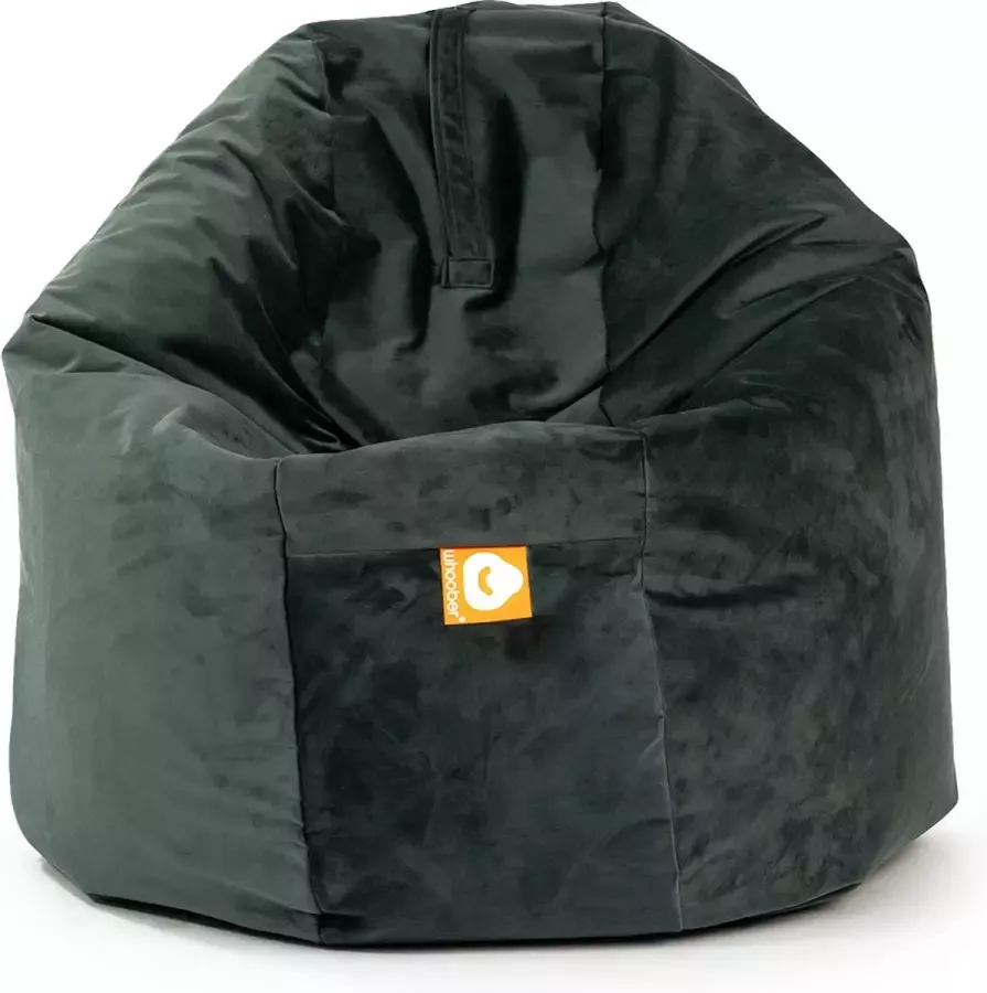 Whoober ronde zitzak Ibiza XL velvet antraciet Wasbaar Zacht en comfortabel