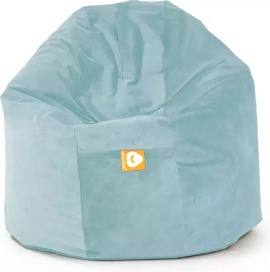 Whoober ronde zitzak Ibiza XL velvet aqua Wasbaar Zacht en comfortabel