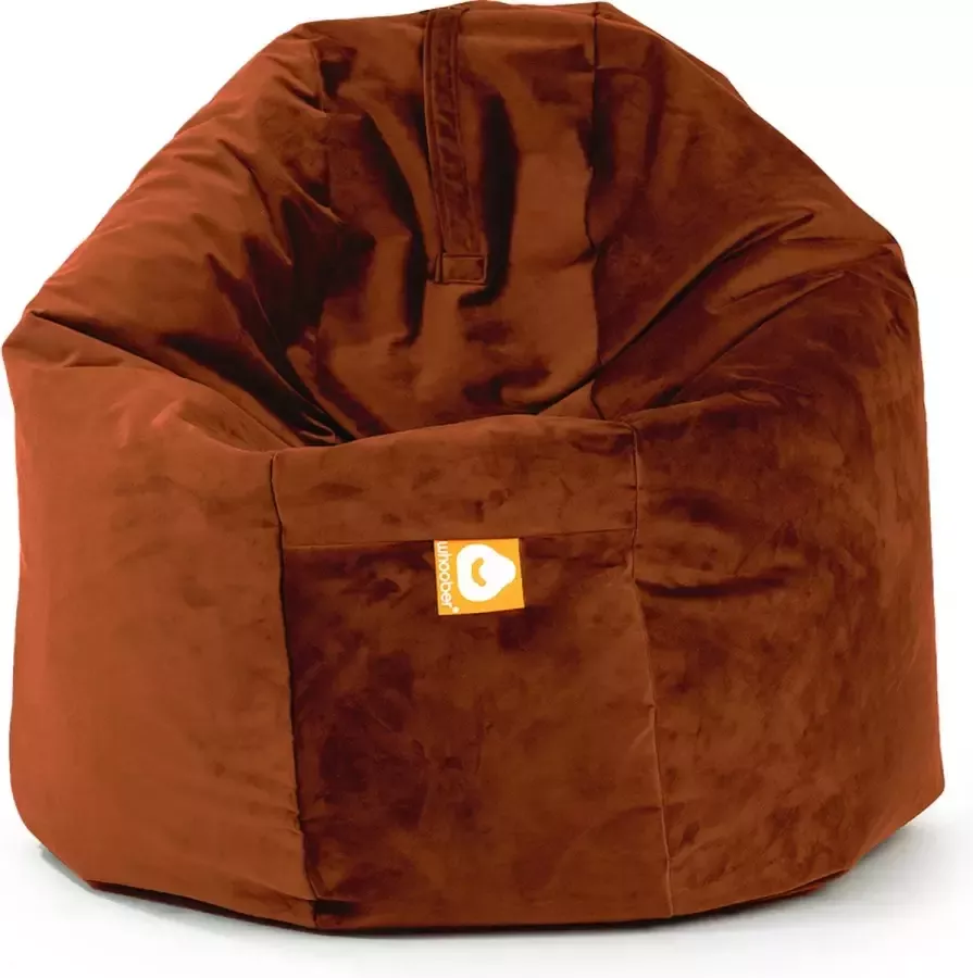 Whoober ronde zitzak Ibiza XL velvet cognac Wasbaar Zacht en comfortabel