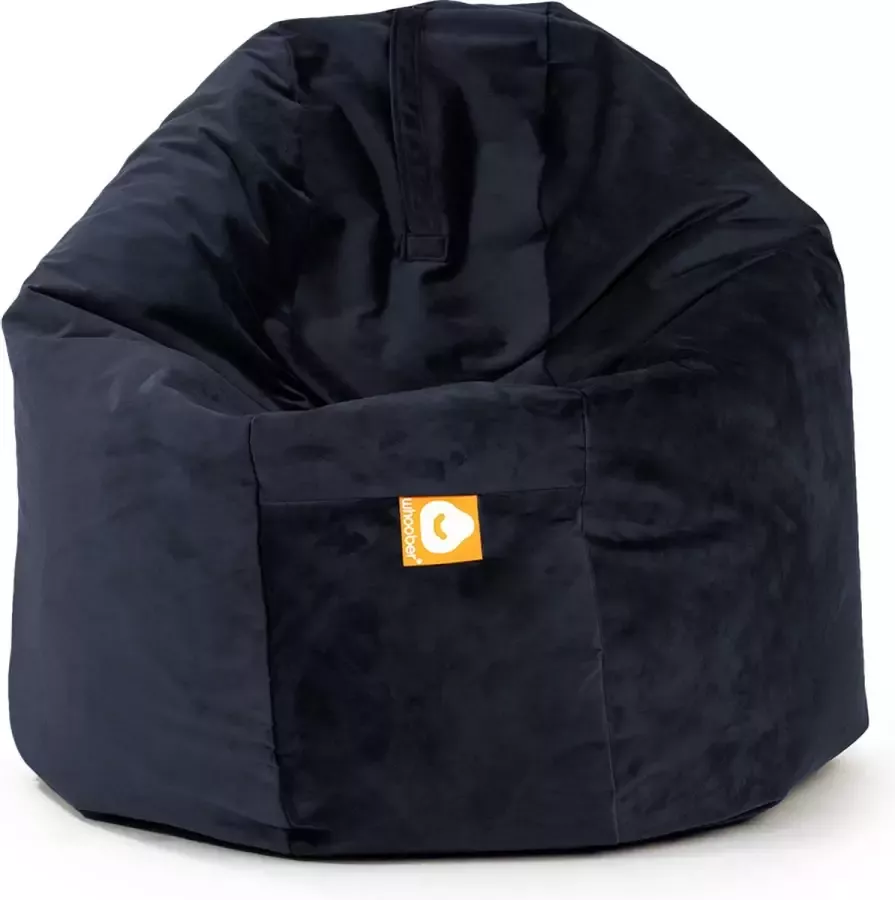 Whoober ronde zitzak Ibiza XL velvet marine blauw Wasbaar Zacht en comfortabel