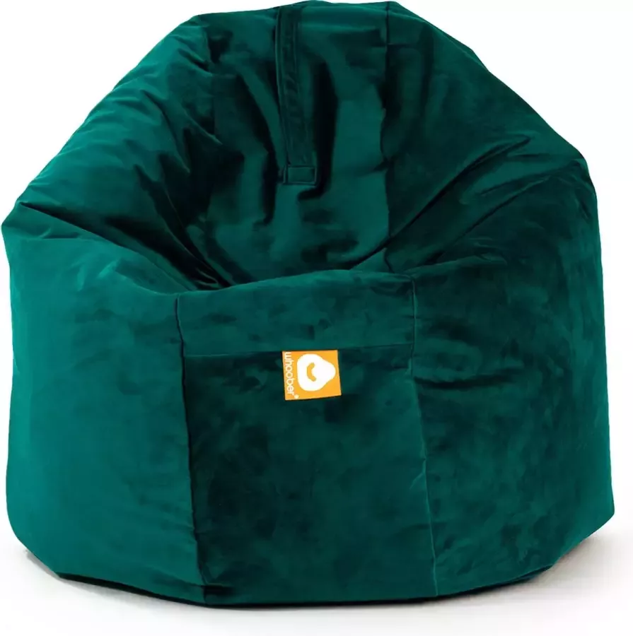 Whoober ronde zitzak Ibiza XL velvet petrol Wasbaar Zacht en comfortabel