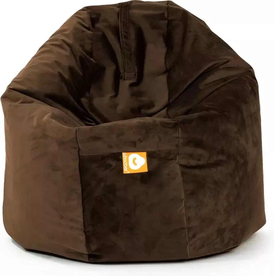 Whoober ronde zitzak Ibiza XL velvet taupe Wasbaar Zacht en comfortabel