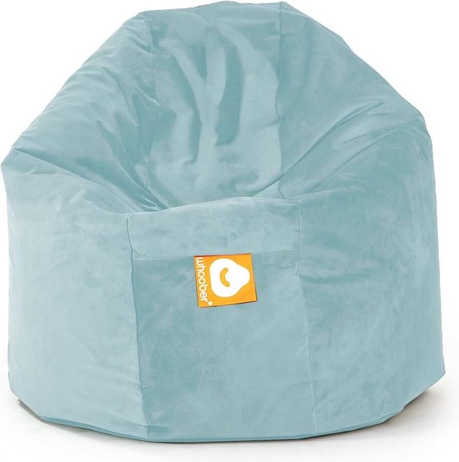 Whoober ronde zitzak Ibiza M velvet aqua Wasbaar Zacht en comfortabel