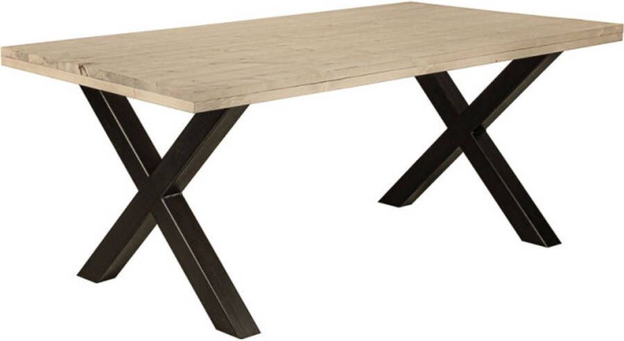 Wibema Meubelen Industriële eettafel Texas 200 x 100 x 75 cm Hout en Staal Handgemaakt