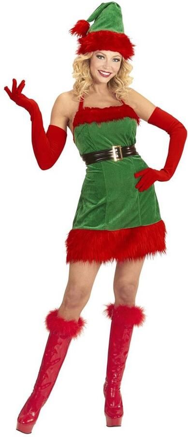 Widmann Kerstelf Santa's Little Helper Dame Kostuum Maat S