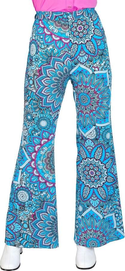 Widmann Hippie Kostuum Super 60s Mandala Blue Broek Vrouw Blauw Small Medium Carnavalskleding Verkleedkleding