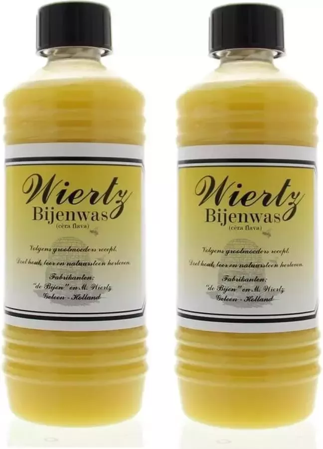 Wiertz Bijenwas Naturel Geel Fles 500ml 2 verpakkingen