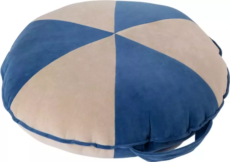 Wigiwama Cookie Beanbag Velvet Deep Blue Beige Small
