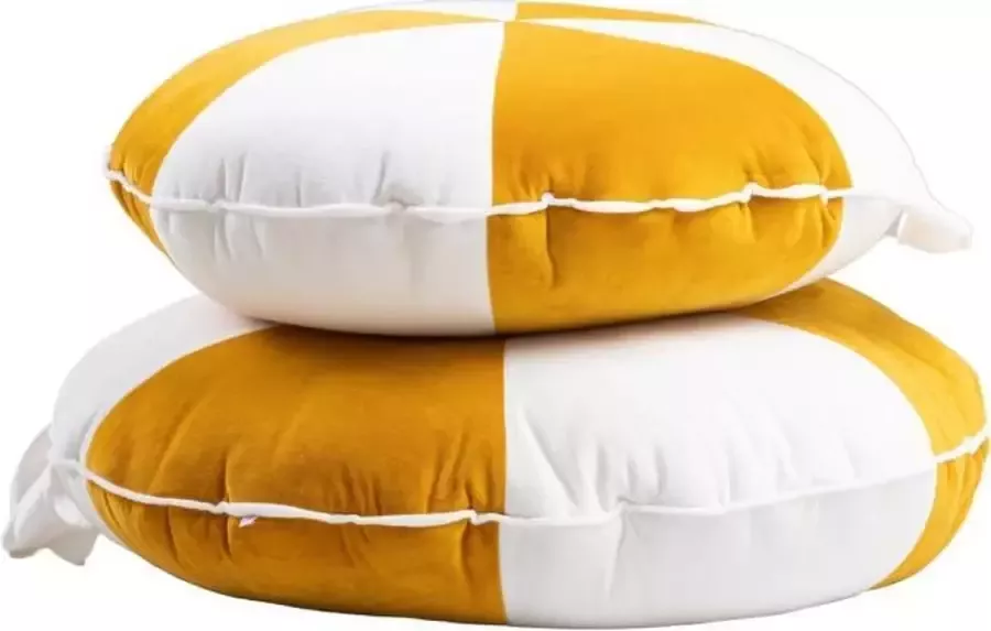 Kiddosworld Cookie Beanbag Velvet Mustard White Big