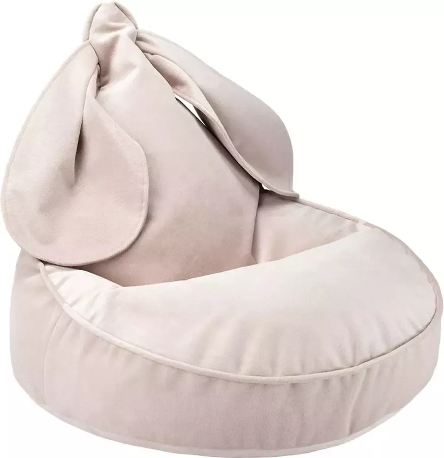 Wigiwama Kinder Zitzak Bunny Velvet Beige Zitzak Kind Zitzak kinderkamer zitzak met oren beanbag speelkamer of woonkamer