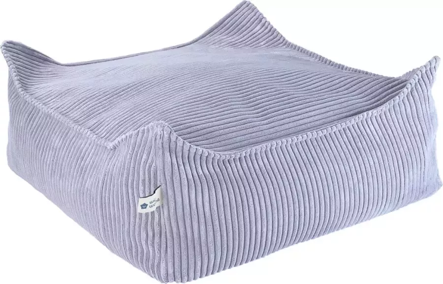Wigiwama Corduroy Square Ottoman Poef 80x70x50cm Blueberry Blue