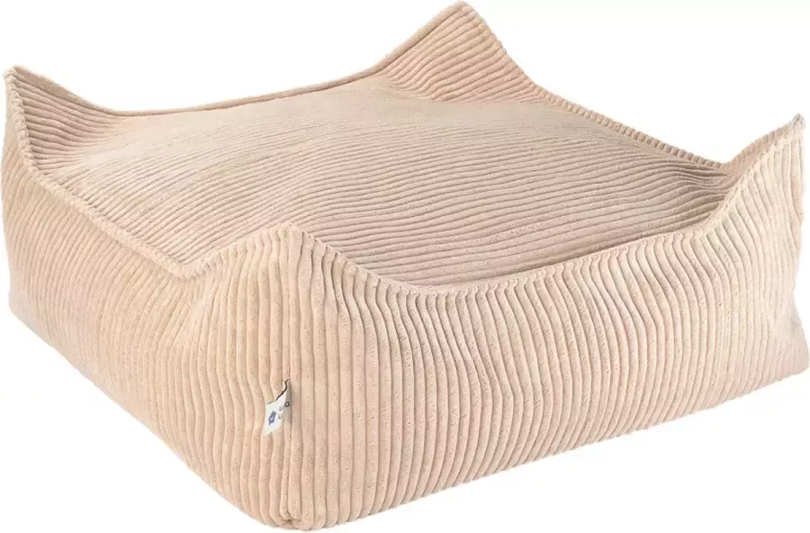 Wigiwama Corduroy Square Ottoman Poef 80x70x50cm Brown Sugar