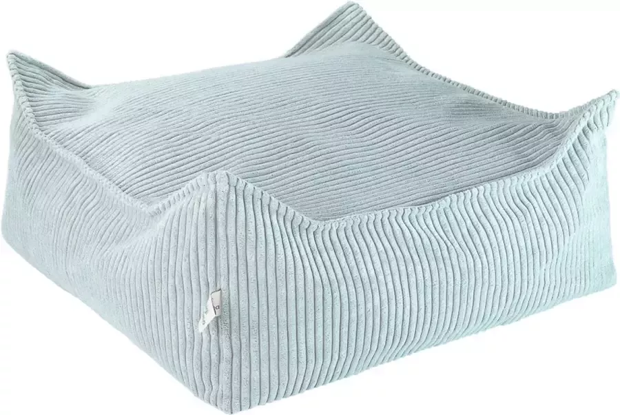 Wigiwama Corduroy Square Ottoman Poef 80x70x50cm Peppermint Green