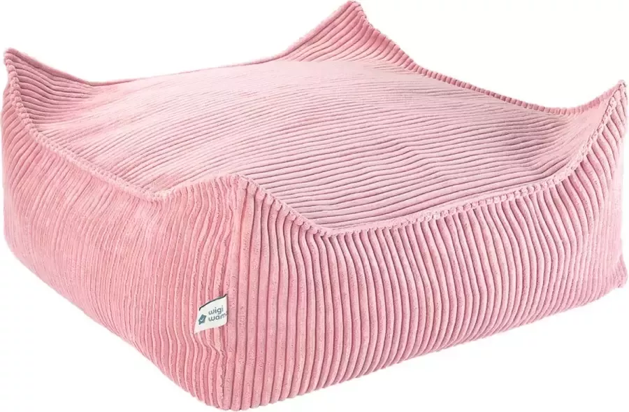 Wigiwama Corduroy Square Ottoman Poef 80x70x50cm Pink Mousse