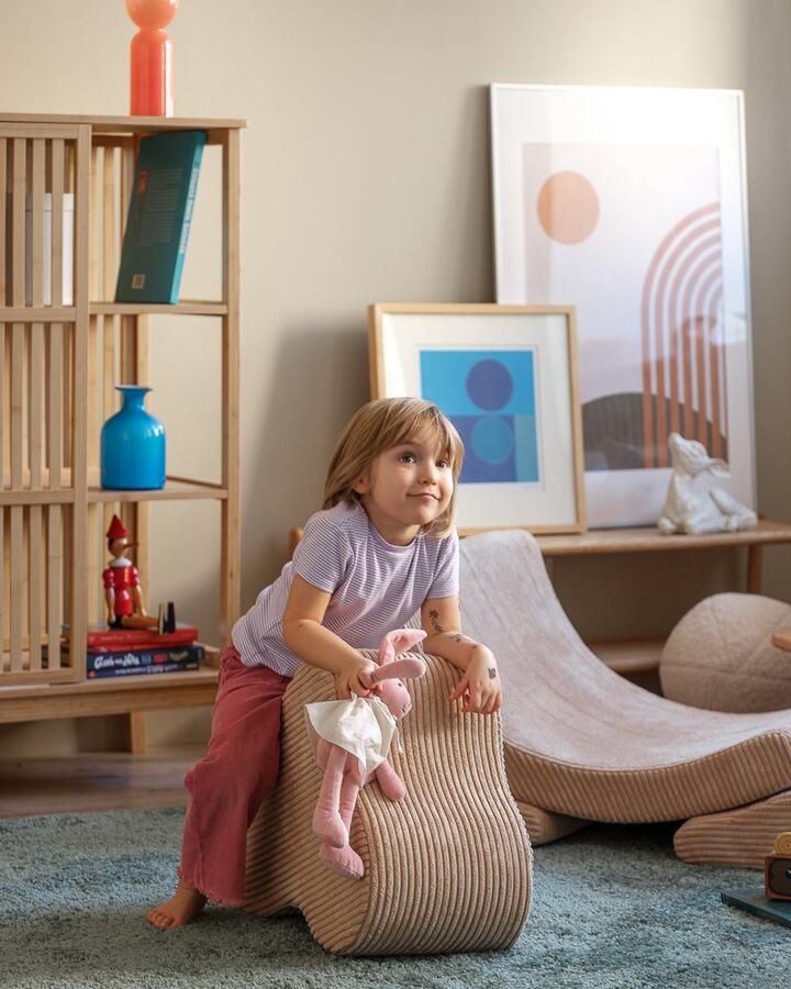 Wigiwama Corduroy Cloud Pouffe Poef Ø40x25cm Toffee