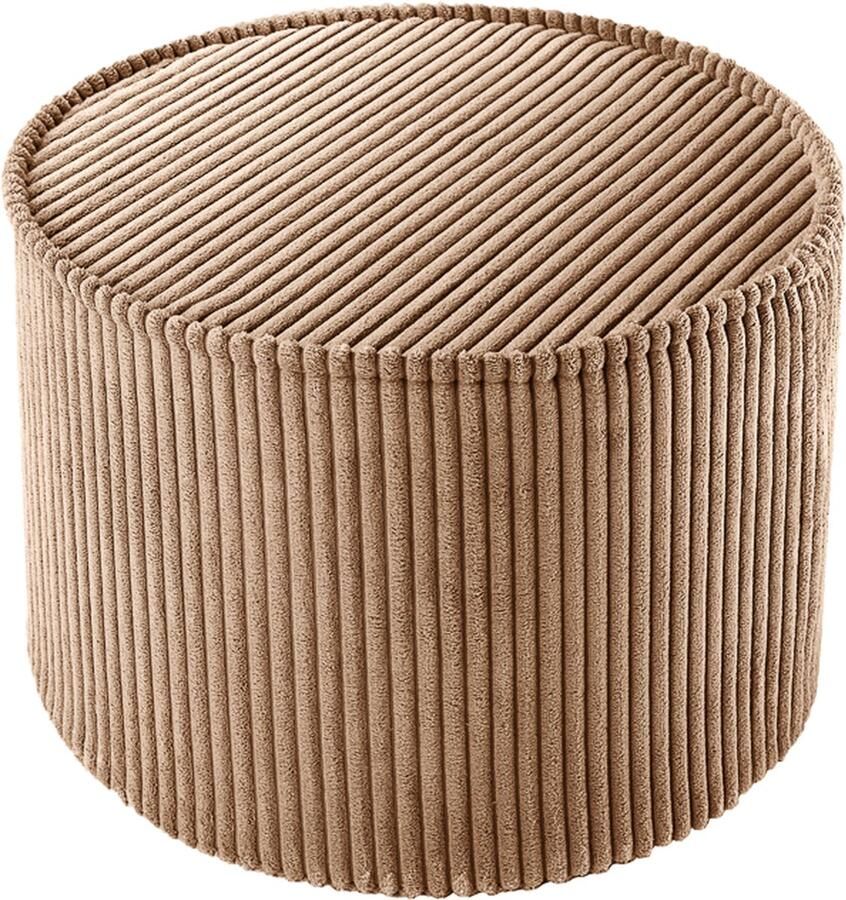Wigiwama Corduroy Pouffe Poef Ø40x25cm Toffee