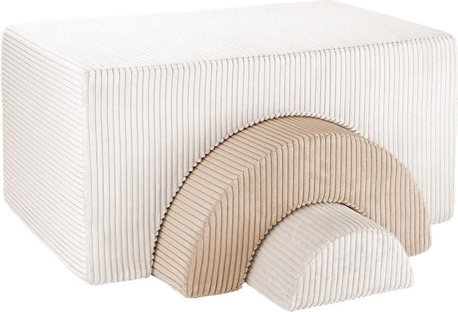 Wigiwama Corduroy Rainbow Playset Speelset 75x49x37cm Marshmallow