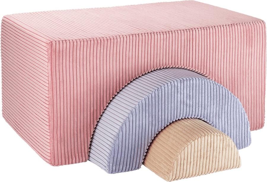 Wigiwama Corduroy Rainbow Playset Speelset 75x49x37cm Pink Mousse