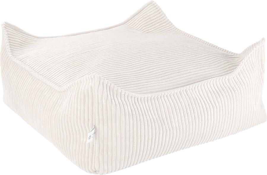 Wigiwama Corduroy Square Ottoman Poef 80x70x50cm Marshmallow