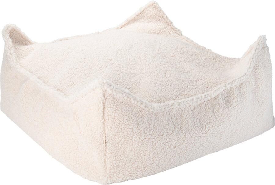 Wigiwama Teddy Square Ottoman Poef 80x70x50cm Cream White