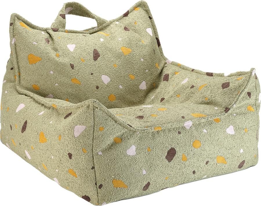 Wigiwama Teddy Beanbag Chair Zitzak 80x70x50cm Terrazzo Moss