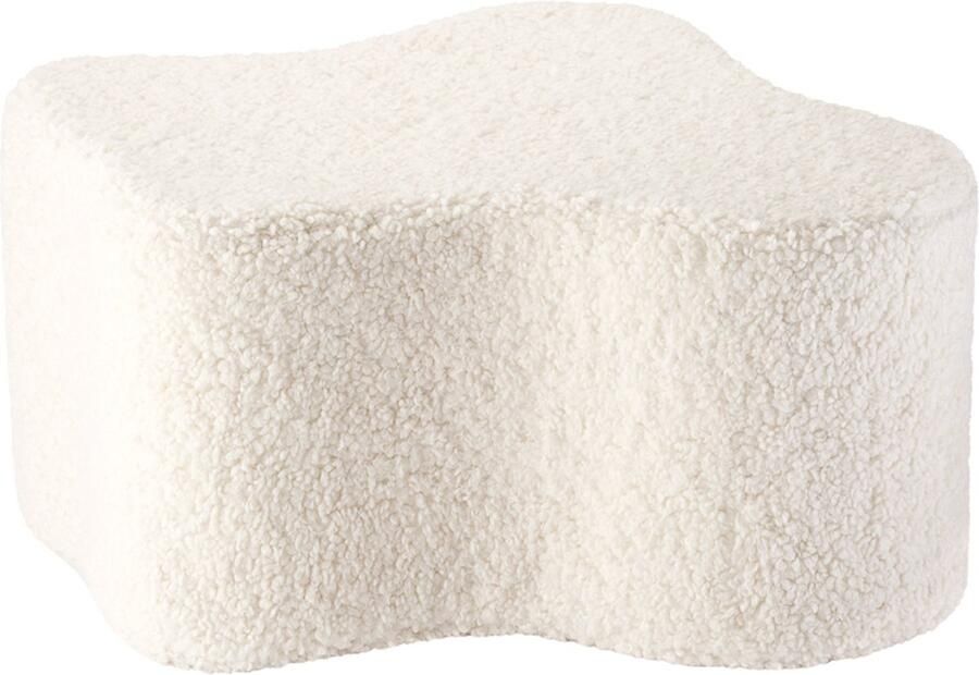 Wigiwama Teddy Cloud Pouffe Poef Ø40x25cm Cream White