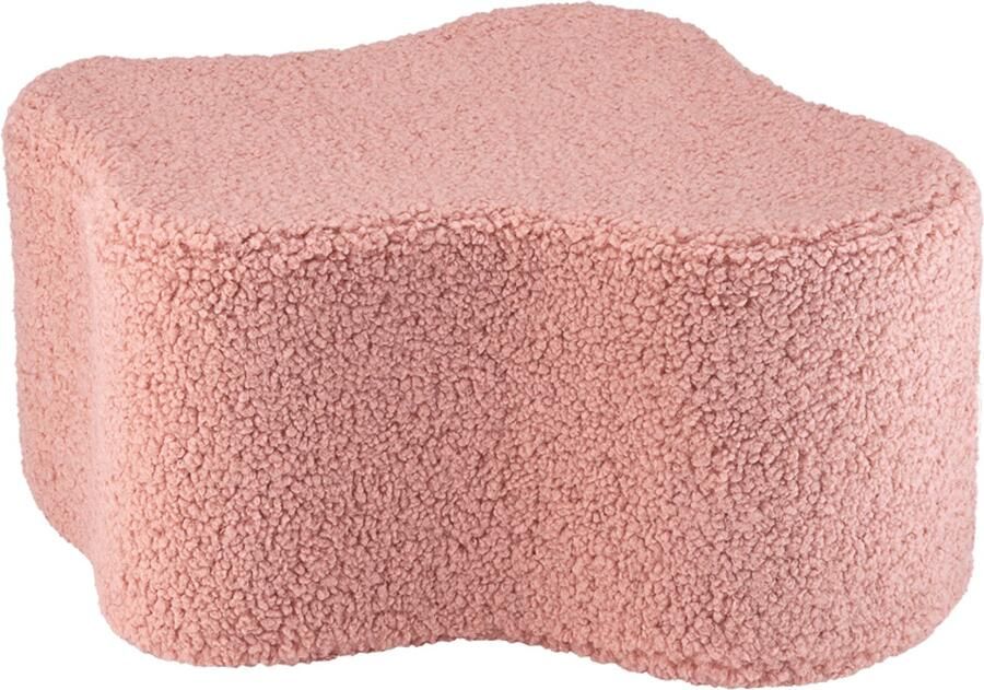 Wigiwama Teddy Cloud Pouffe Poef Ø40x25cm Guava Pink