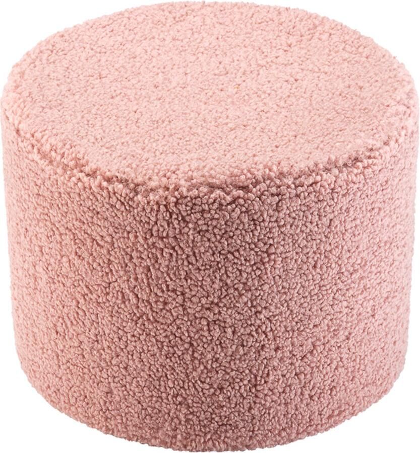 Wigiwama Teddy Pouffe Poef Ø40x25cm Guava Pink