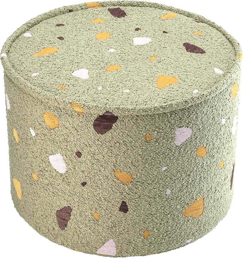 Wigiwama Teddy Pouffe Poef Ø40x25cm Terrazzo Moss