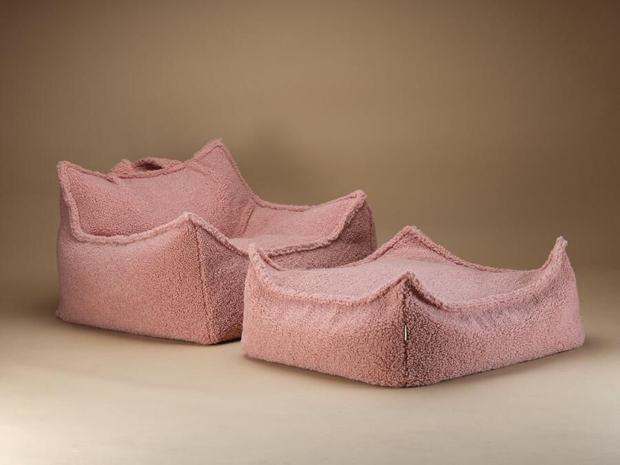 Wigiwama Teddy Square Ottoman Poef 80x70x50cm Guava Pink