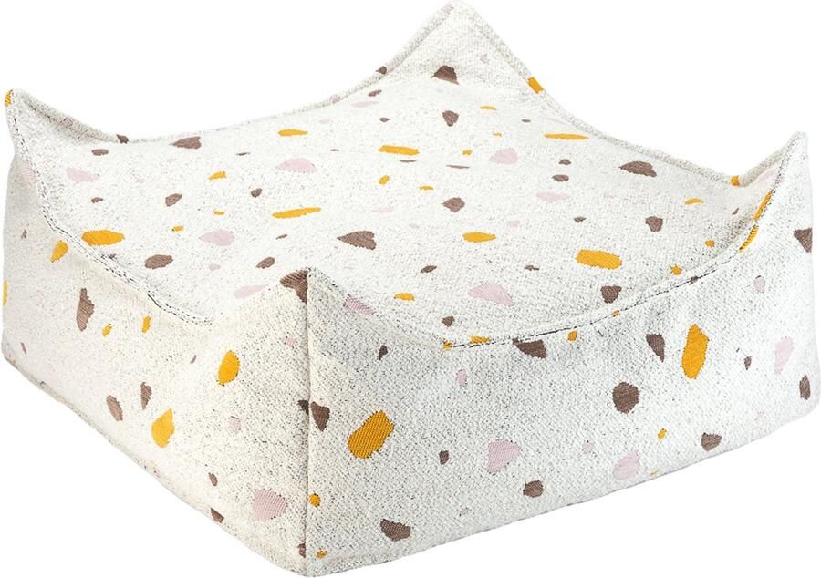 Wigiwama Teddy Square Ottoman Poef 80x70x50cm Terrazzo Marble