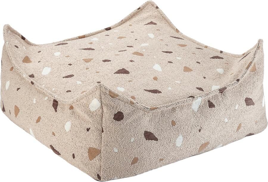 Wigiwama Teddy Square Ottoman Poef 80x70x50cm Terrazzo Sand