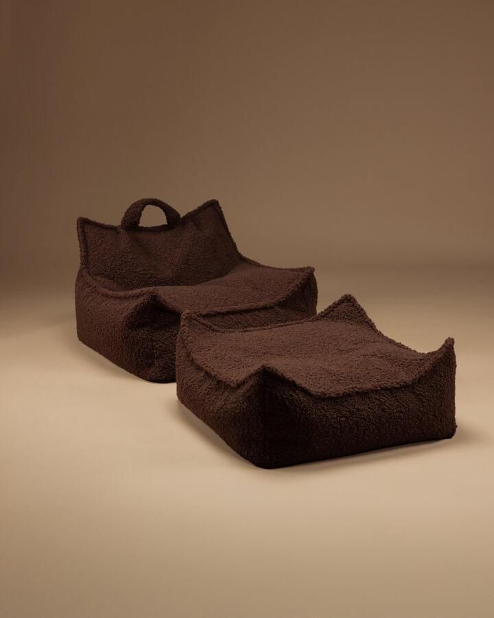 Wigiwama Teddy Square Ottoman Poef 80x70x50cm Warm Hazel