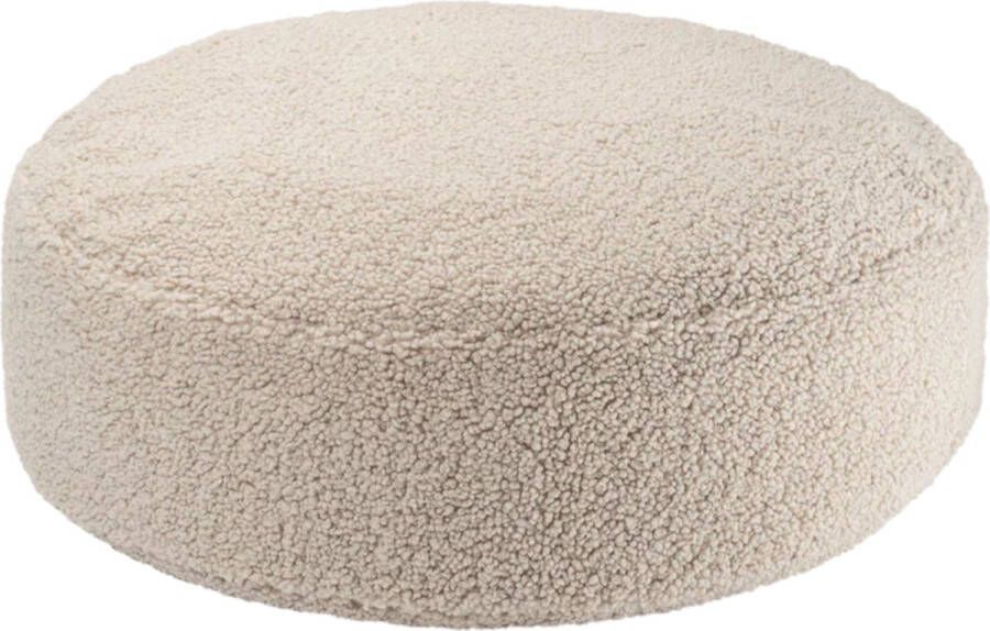 Wigiwama Teddy Ottoman Poef Ø65x20cm Biscuit
