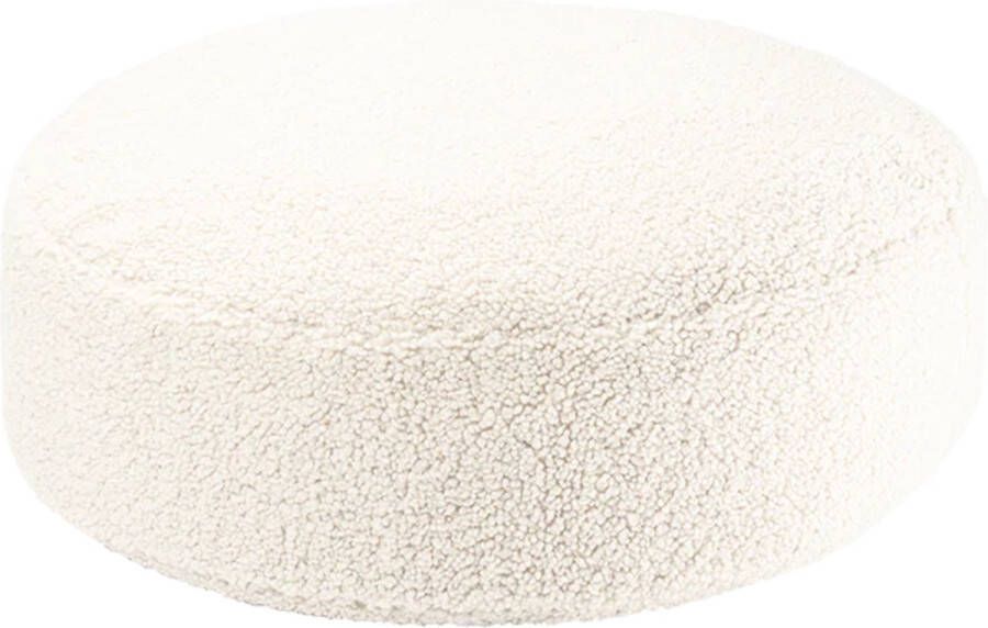 Wigiwama Teddy Ottoman Poef Ø65x20cm Cream White