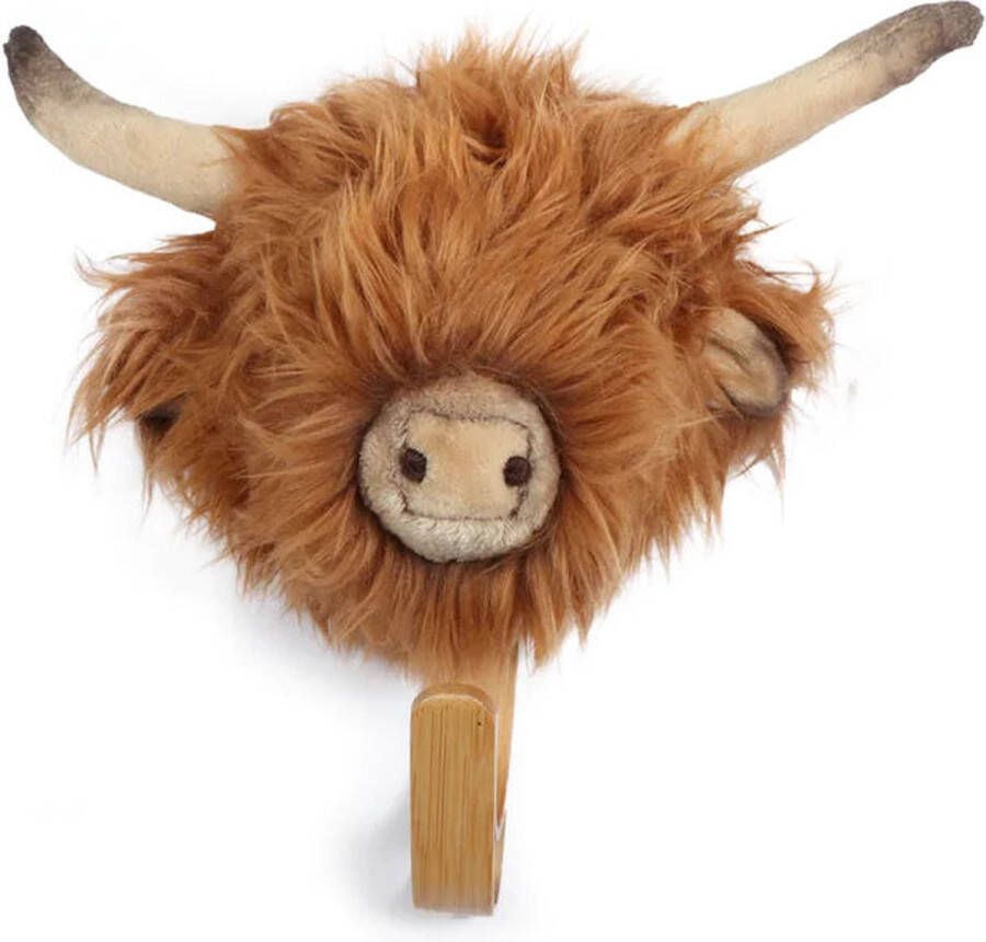 Wild&Soft Wild & Soft Houten dierenkapstok Hooglandkoe