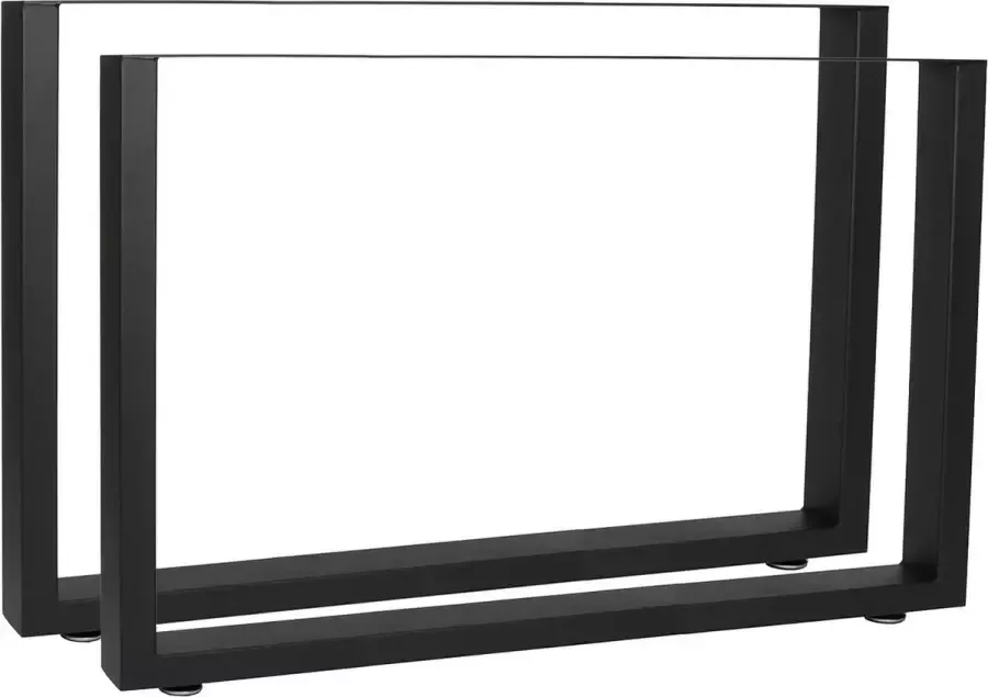 Wildanger Technik Wildanger industriële vierkante tafelpoten 100x72cm gepoedercoat zwarte tafels bureaus