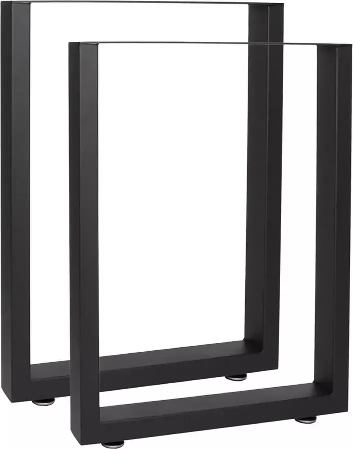 Wildanger Technik Wildanger industriële vierkante tafelpoten 30x43cm gepoedercoat zwarte tafels bureaus