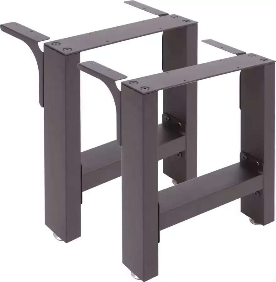 Wildanger Technik Wildanger industriële vierkante tafelpoten 40x43cm gepoedercoat zwarte tafels bureaus