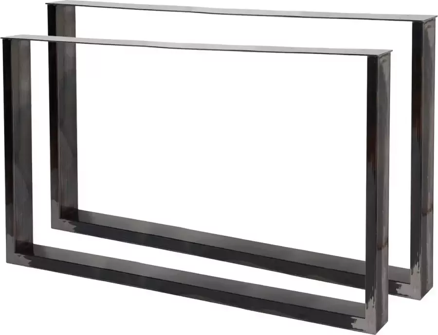 Wildanger Technik Wildanger industriële vierkante tafelpoten 64x40cm doorzichtige gelakte tafels bureaus