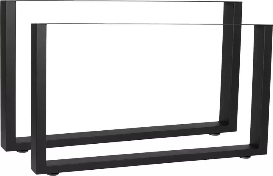 Wildanger Technik Wildanger industriële vierkante tafelpoten 64x40cm gepoedercoat zwarte tafels bureaus