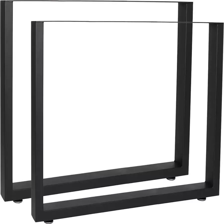 Wildanger Technik Wildanger industriële vierkante tafelpoten 70x72cm gepoedercoat zwarte tafels bureaus