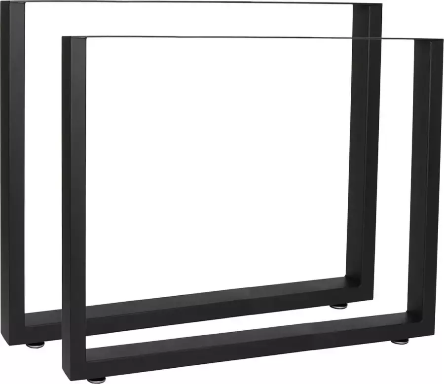 Wildanger Technik Wildanger industriële vierkante tafelpoten 80x72cm gepoedercoat zwarte tafels bureaus