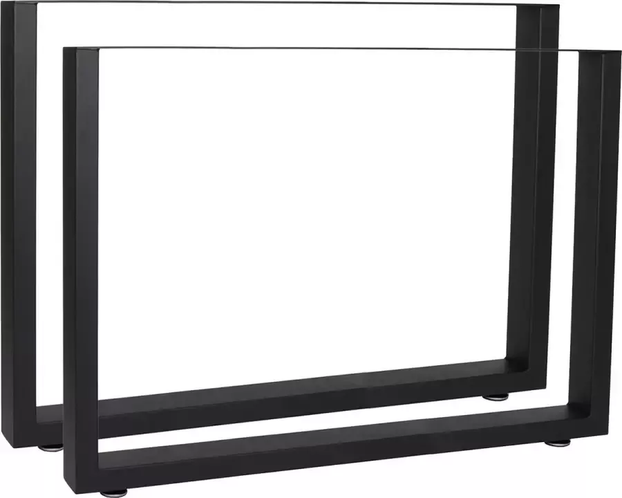 Wildanger Technik Wildanger industriële vierkante tafelpoten 90x72cm gepoedercoat zwarte tafels bureaus