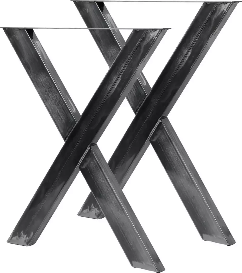 Wildanger Technik Wildanger industriële x-vorm tafelpoten 72x60cm doorzichtige vernis tafels bureaus