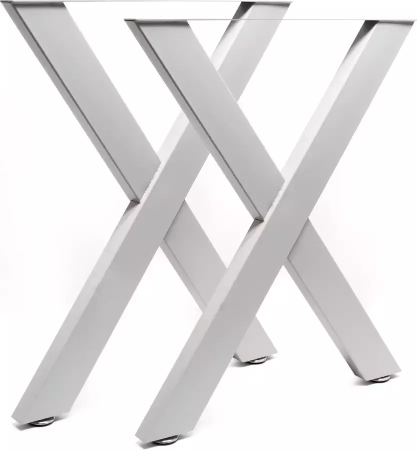 Wildanger Technik Wildanger industriële x-vormige tafelpoten 72x60cm gepoedercoate grijze tafels bureaus